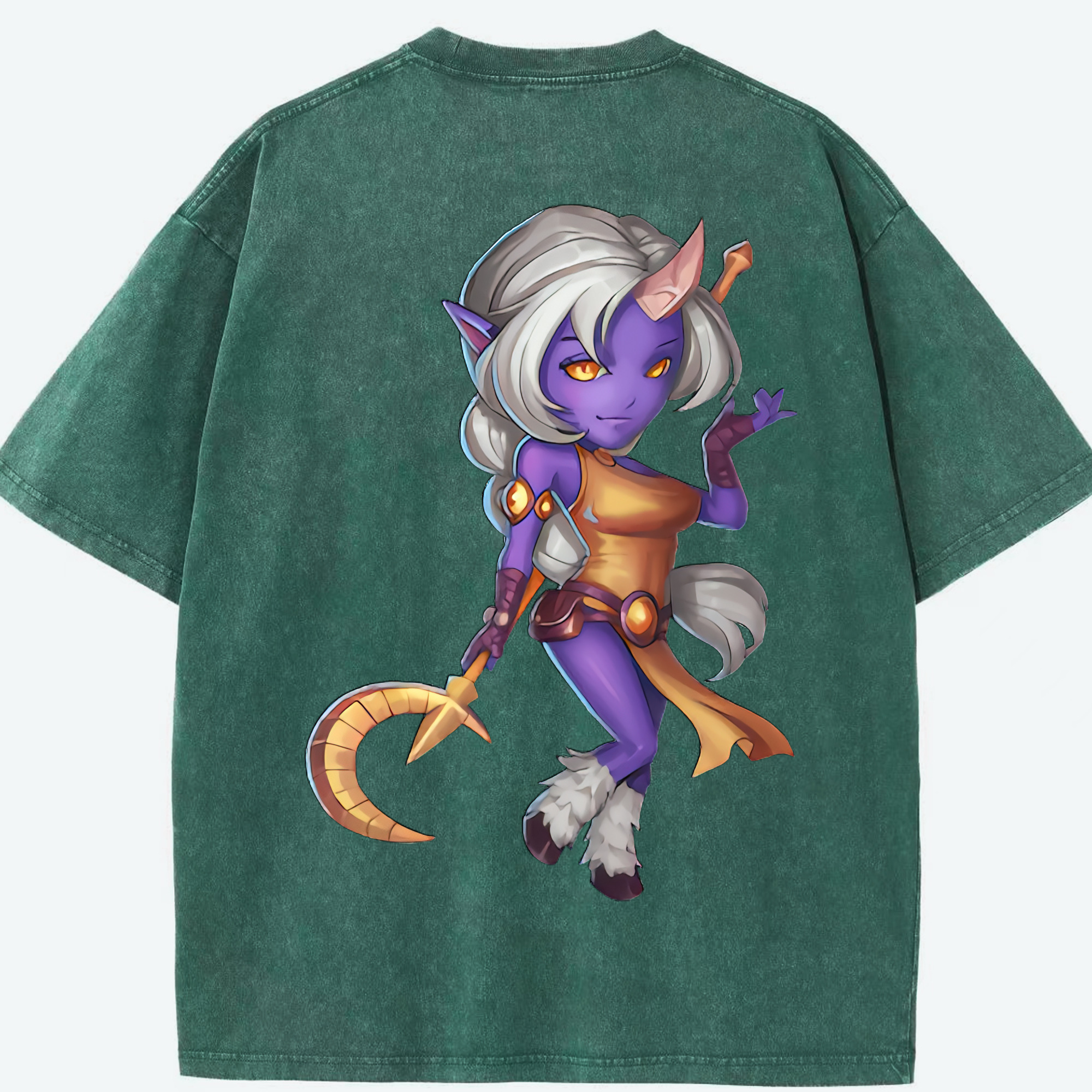 リーグ・オブ・レジェンド League of Legends LOL 綿100% ヴィンテージ風 半袖Tシャツ（背面プリント）